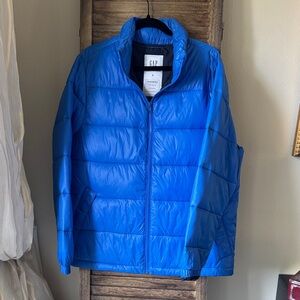 GAP Men’s Small Bright Blue Puffer Coat